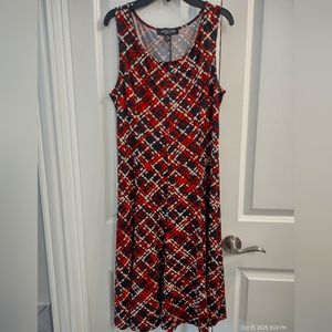 Maroon/Black/Red/Cream color dress w/Jacket Size Medium